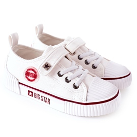 Baskets en cuir pour enfants Big Star II374040 Blanc