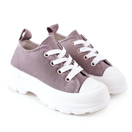 Baskets Enfant On The Platform Gris Travel Time