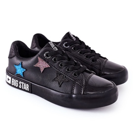 Baskets en cuir pour enfants Big Star II374031 Noir