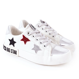 Baskets en cuir pour enfants Big Star II374032 Blanc