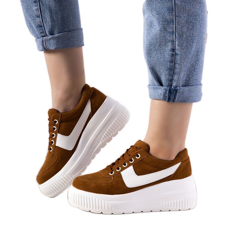 Baskets de sport marron à semelle haute Chillout brun