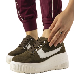Baskets de sport vertes à semelle haute Chillout