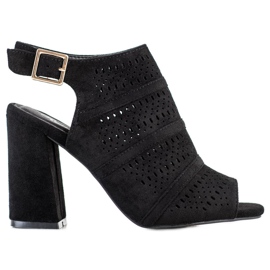 Renda Sandales Ajourées Sur Un Poteau noir