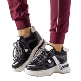 Baskets noires et blanches avec double laçage One Chance