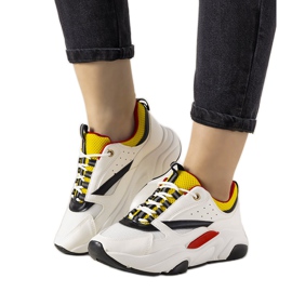 PA1 Baskets Hours blanches noir jaune