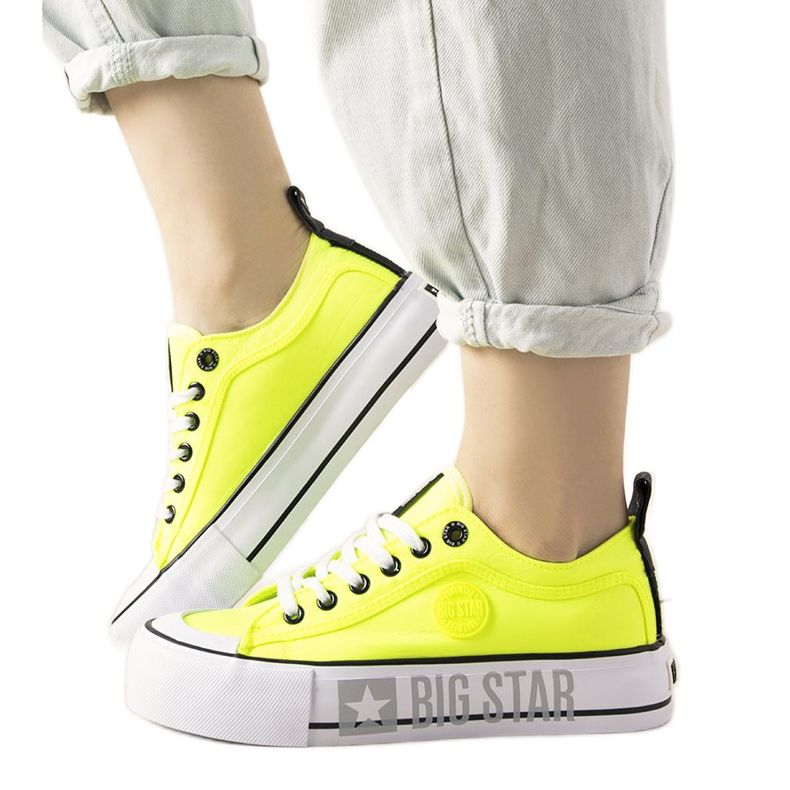 Baskets Alexa jaune fluo Big Star pour femme