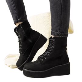 Boots noires sur semelle haute Dexter le noir