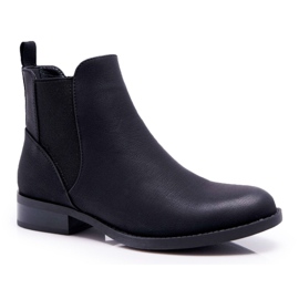 S.Barski Bottines Femme Chelsea boots Talon Plat Noir Barski 18-75