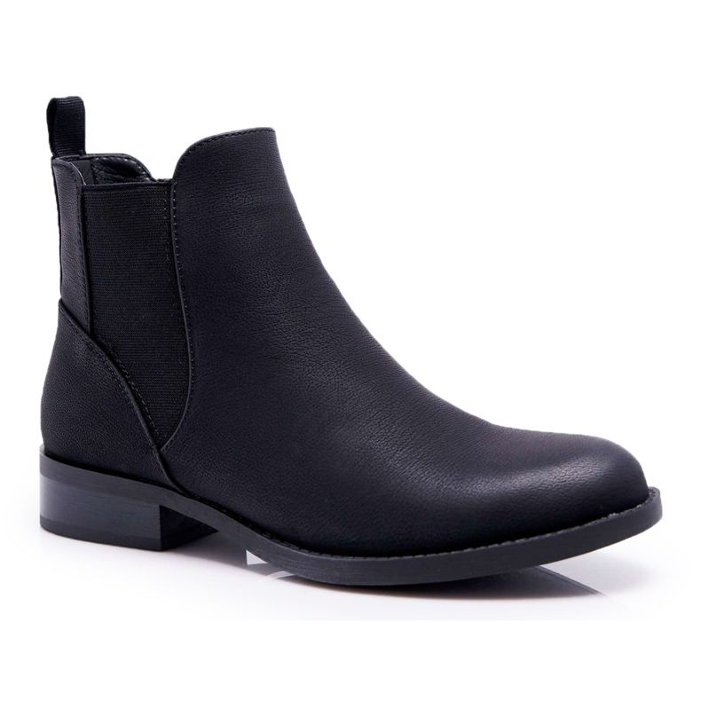 S.Barski Bottines Femme Chelsea boots Talon Plat Noir Barski 18-75 le noir