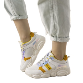 Baskets Carry blanches et jaunes femme