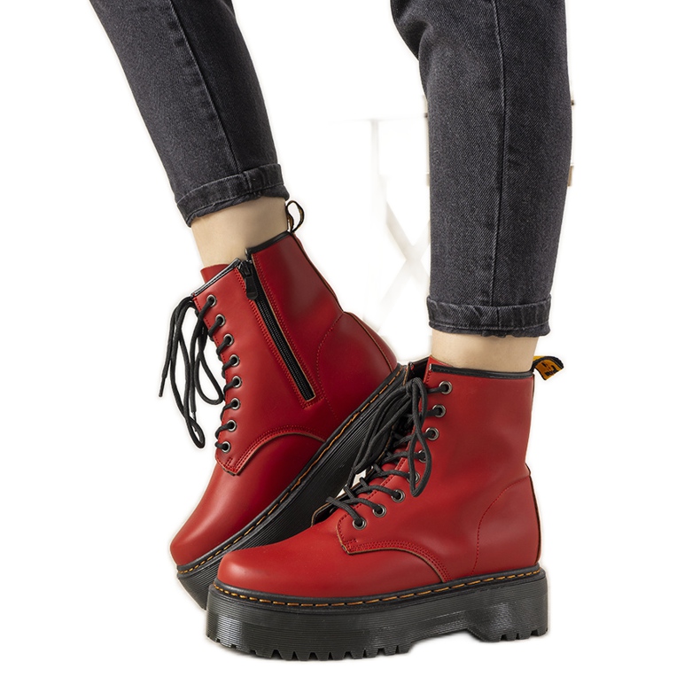 Boots femme Madeline rouges