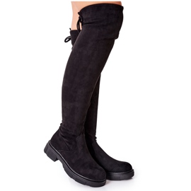PS1 Cuissardes en daim noires Selina le noir