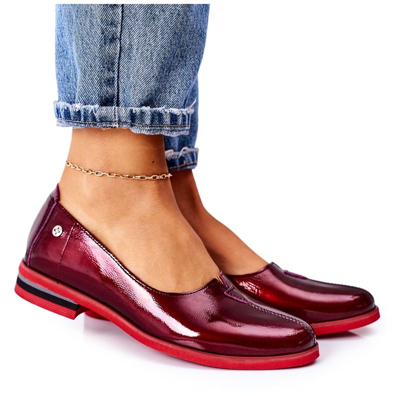 Chaussures Cuir Laqué Maciejka 05035-23 Bordeaux rouge