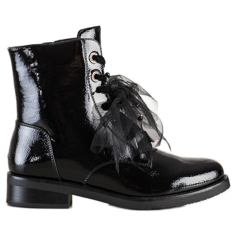 S. BARSKI Bottes En Cuir Éco Laqué S.BARSKI le noir