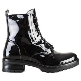 S. BARSKI Ouvriers en cuir écologique laqué S.BARSKI noir