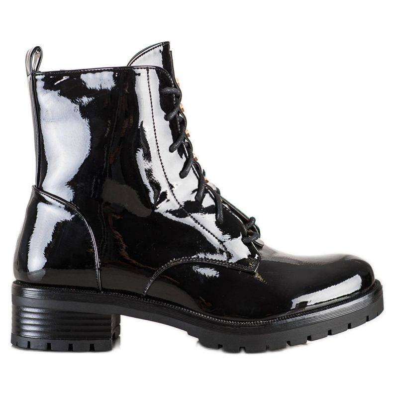 S. BARSKI Ouvriers en cuir écologique laqué S.BARSKI le noir