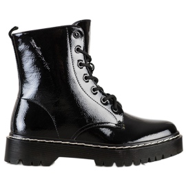 S. BARSKI Bottines à lacets sur la plateforme S.BARSKI noir