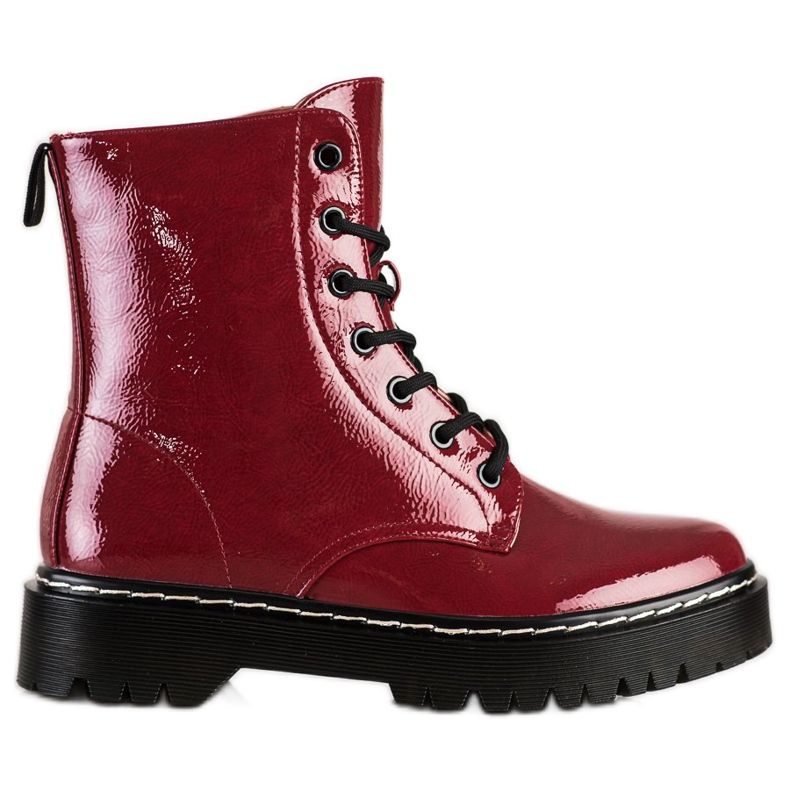 S. BARSKI Bottines à lacets sur la plateforme S.BARSKI rouge