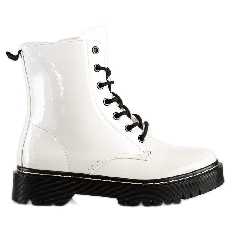 S. BARSKI Bottines à lacets sur la plateforme S.BARSKI blanche