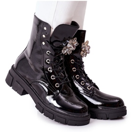 S.Barski Bottes Femme Cristaux Noirs Tweten