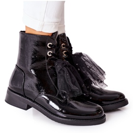 S.Barski Bottes Laquées Chaudes Noires Classiques Pour Femmes La Grotta