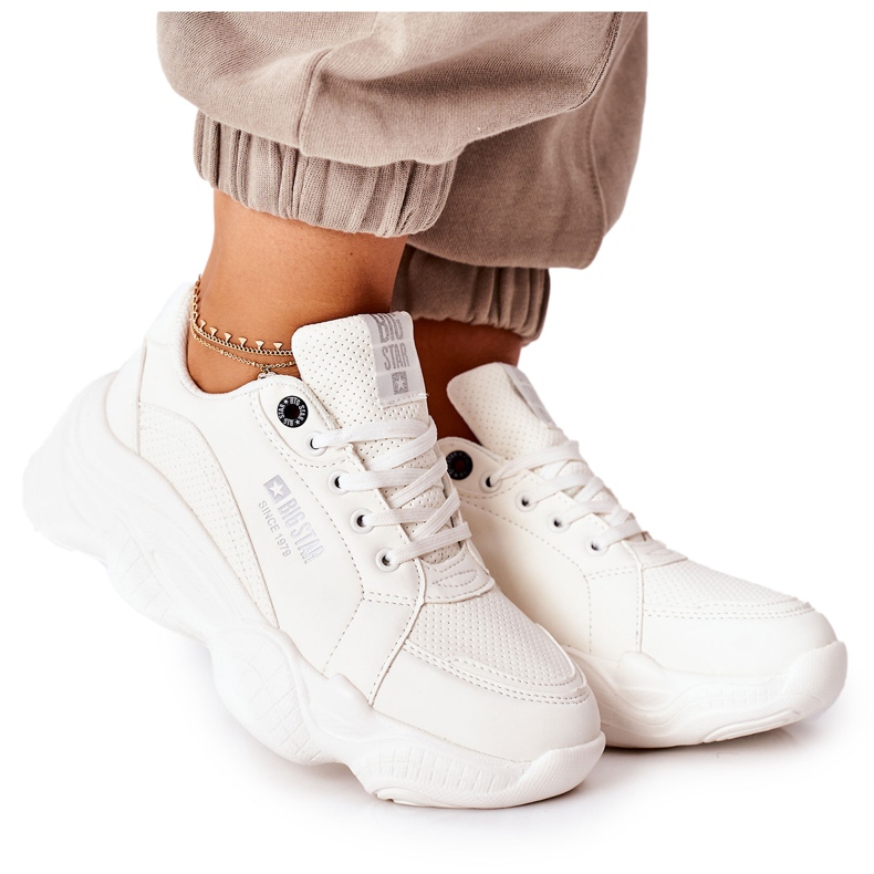 Chaussures de sport pour femmes Memory Foam Big Star II274359 Blanc blanche Chaussures de sport pour femmes Memory Foam Big Star II274359 Blanc blanche
