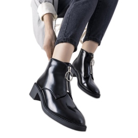 Bottines noires avec une fermeture éclair Grunge le noir