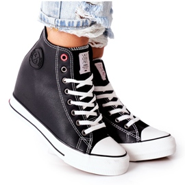 Baskets En Cuir Sur Wedge Cross Jeans II2R4025 Noir le noir Baskets En Cuir Sur Wedge Cross Jeans II2R4025 Noir le noir