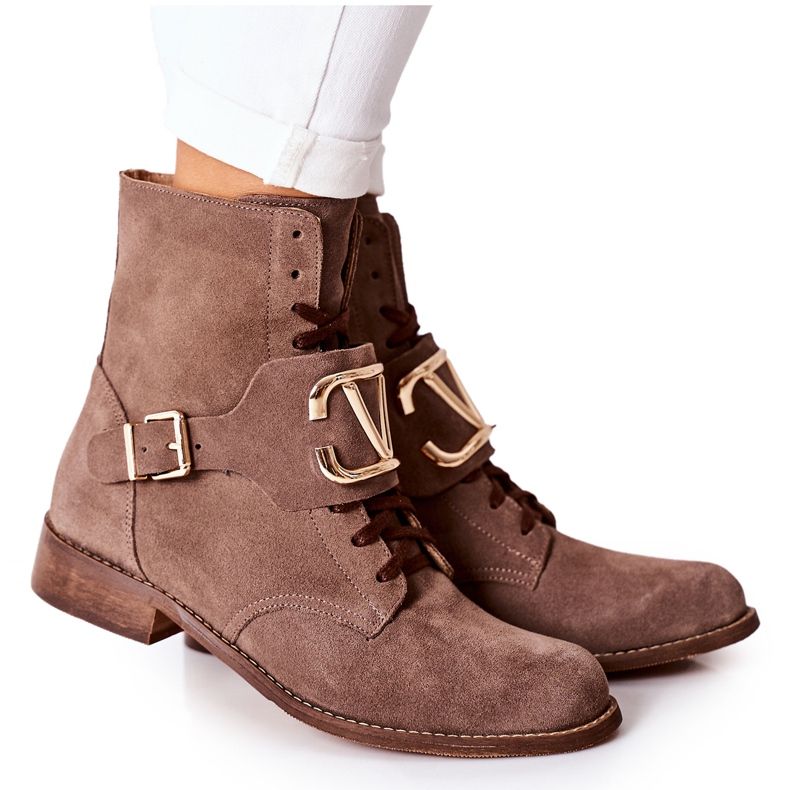 Bottines Femme Daim Marron Nicole 2676 brun