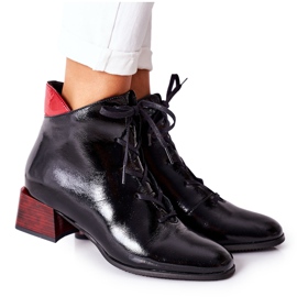 Bottes chaudes en cuir sur talon haut Laura Messi noir 2202