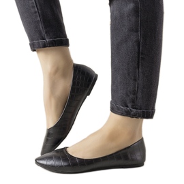 BM Ballerines noires au motif peau de crocodile Camilia