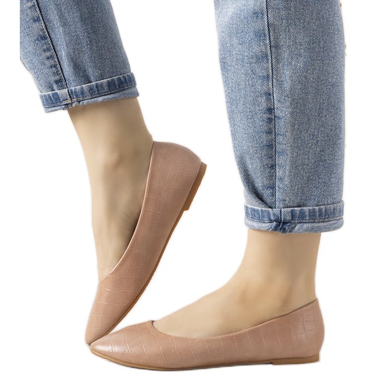 Ballerines roses au motif crocodile Camilia Ballerines roses au motif crocodile Camilia