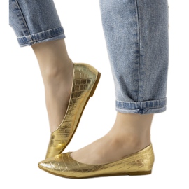 Ballerines dorées au motif peau de crocodile Camilia