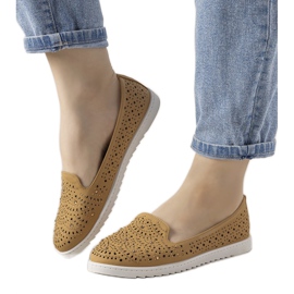 Mocassins camel à motif Loretta ajouré brun