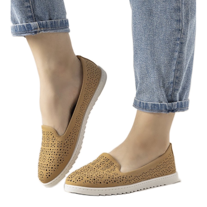 Mocassins camel à motif Catwalk ajouré brun