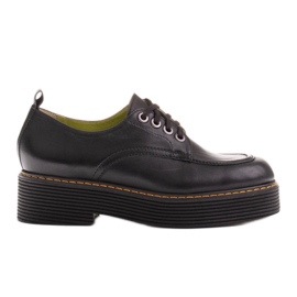 Marco Shoes Mocassins Chiara en cuir gratté noir