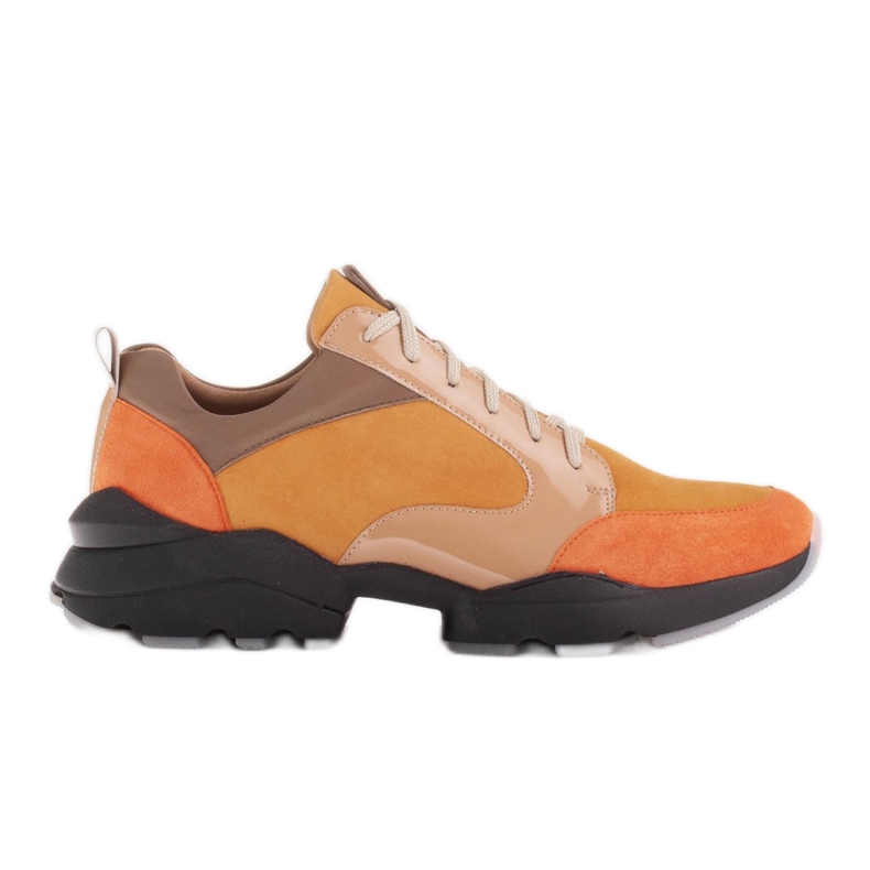 Marco Shoes Baskets de sport en cuir coloré brun multicolore
