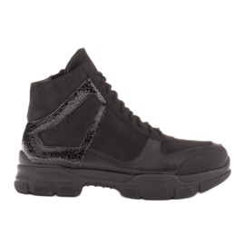 Marco Shoes Bottes sport Mil avec vernis décoratif noir
