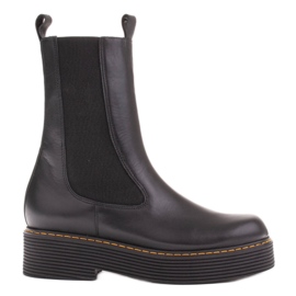 Marco Shoes Bottes Greta avec caoutchouc élastique noir