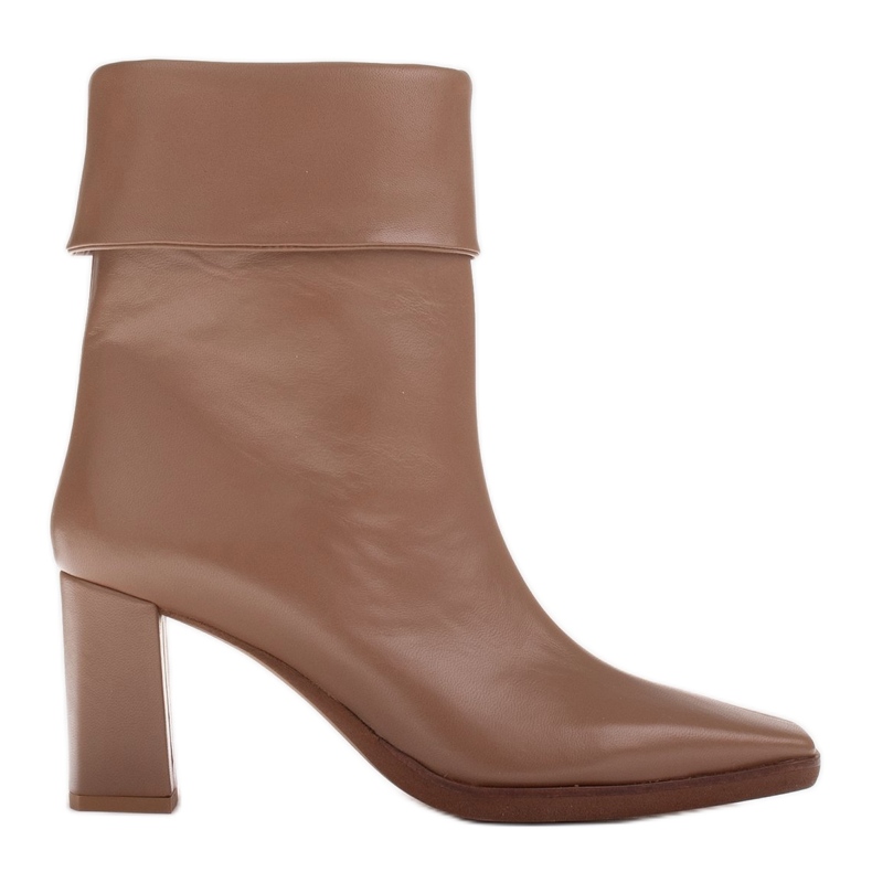 Marco Shoes Bottes Loren élégantes avec un col enroulé beige
