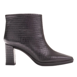 Marco Shoes Bottes combinées faites de deux types de cuir le noir