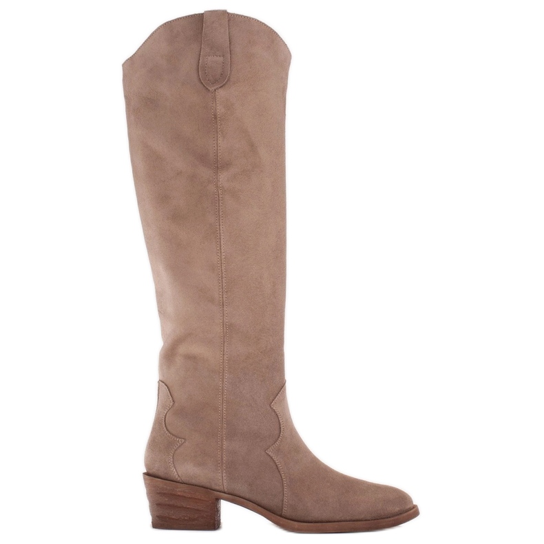 Marco Shoes Bottes de cowboy Iolanda avec surpiqûres décoratives beige