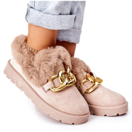 PB1 Chaussons Femme Chaîne Dorée Beige Ardrums
