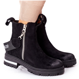 PS1 Bottes chaudes noires Cortona noires avec fermeture à glissière