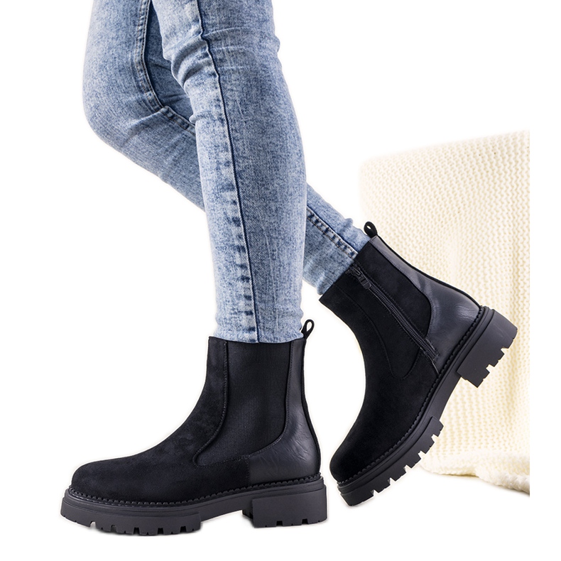 Bottines noires pour femmes de Kayla le noir