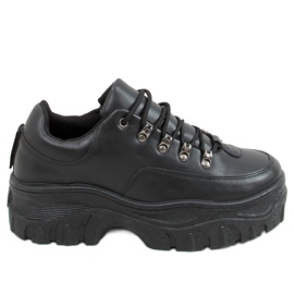 Chaussures de sport à semelles hautes noires 6291 Noir