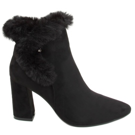 Bottines à talons noires J19-83 Noir le noir