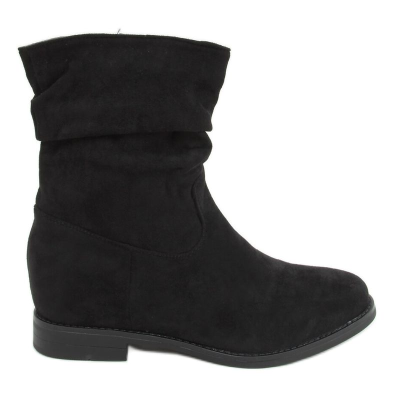 Bottes noires sur un talon compensé caché D7568 Noir le noir
