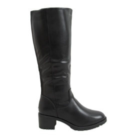 Bottines à talons noires Q400-13 Noir