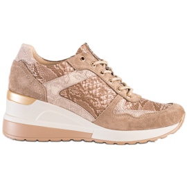Baskets en daim VINCEZA beige